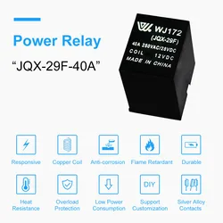 JQX-29F Repair 12v 24v 110v 220v 40A 6PIN Power Relay SPDT electric relay PCB Mount WJ172 with CE/CQC/UL/RoHS/Reach