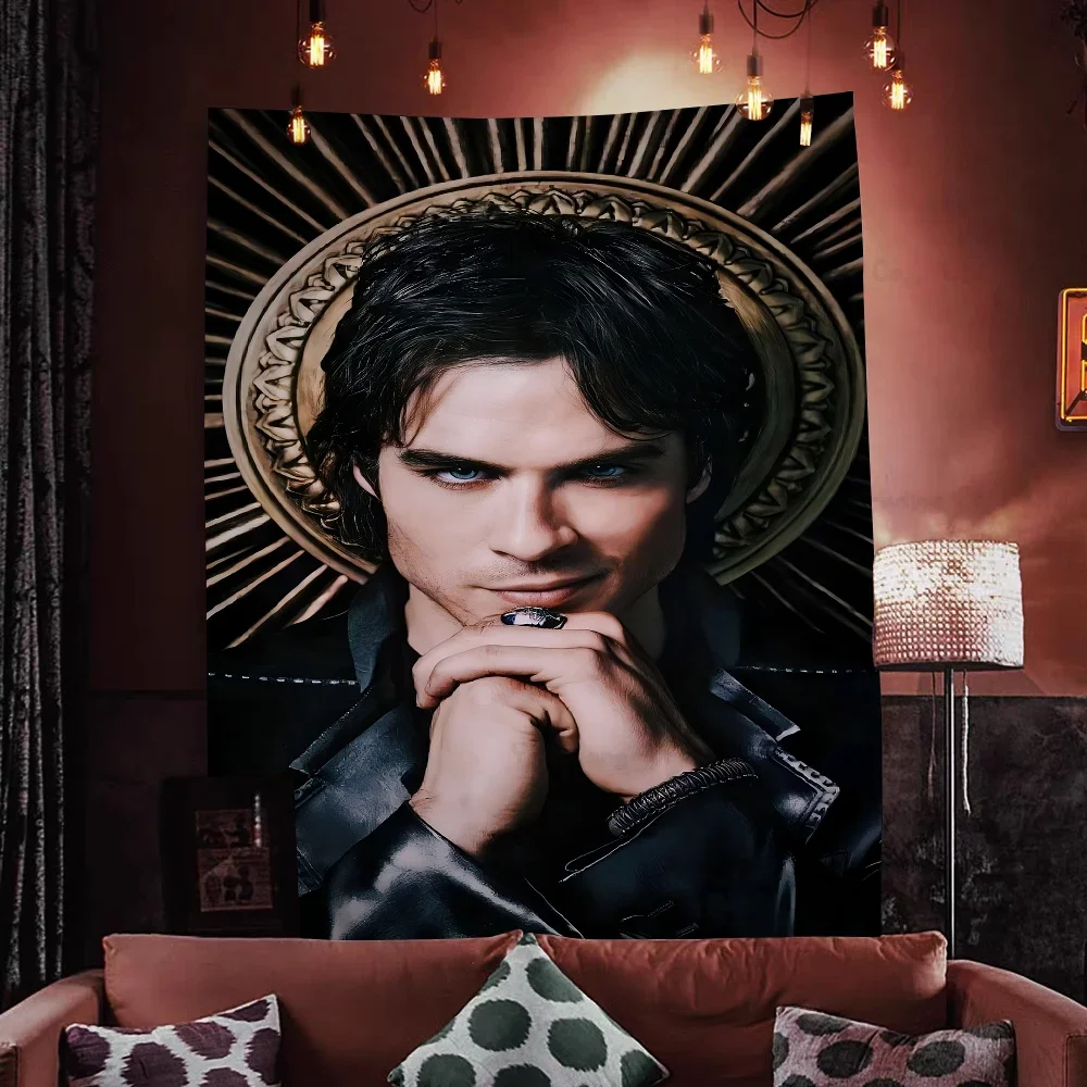 The Vampire Diaries Ian Somerhalde Printed Large Wall Tapestry Indian Buddha Decoration Witchcraft Bohemian Hippie Art Decor