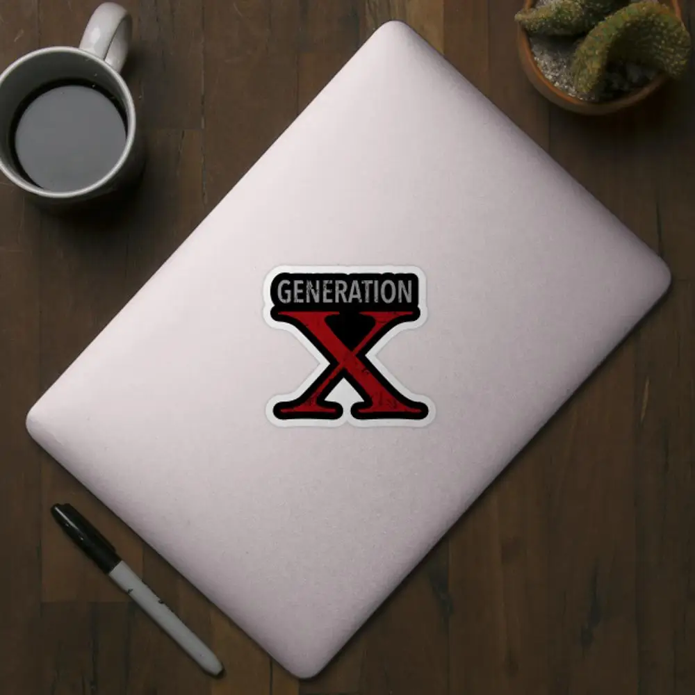 Generation X Distressed Design Sticker for Laptop Decor Bedroom Car Cute Cartoon Art Fashionable Public Suitcase