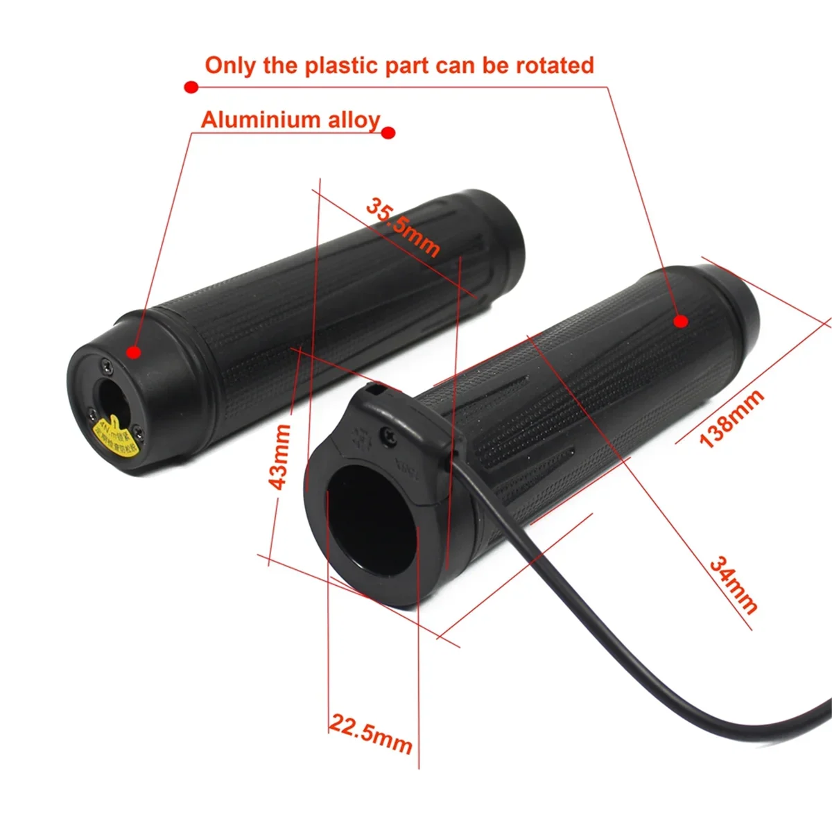 A06R Electric Bike Throttle with Waterproof Wire SM-3A Avoid Gear Shifting Waterproof