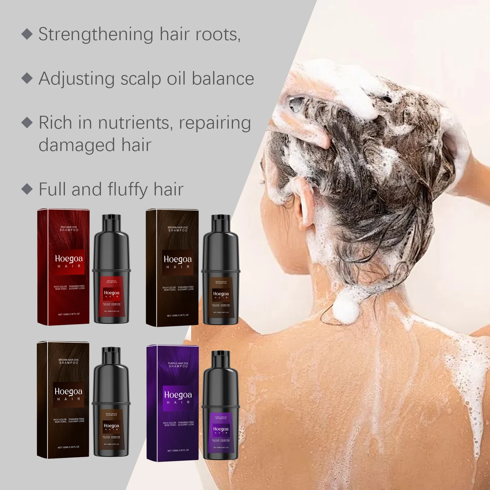 Instant Dye Shampoo DIY Haarfärbemittel Natürliche schwarze Farbe Reparatur Grau Weißes Haar Nicht reizendes Haarfärbeshampoo für Männer Frauen