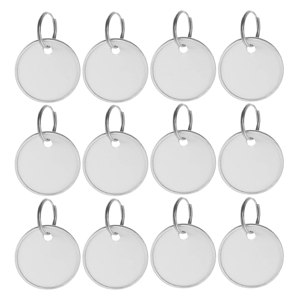 80pcs Metal Key Tags with Blank Labels Identification Rings for Home Office Wedding Party Organization Split Ring