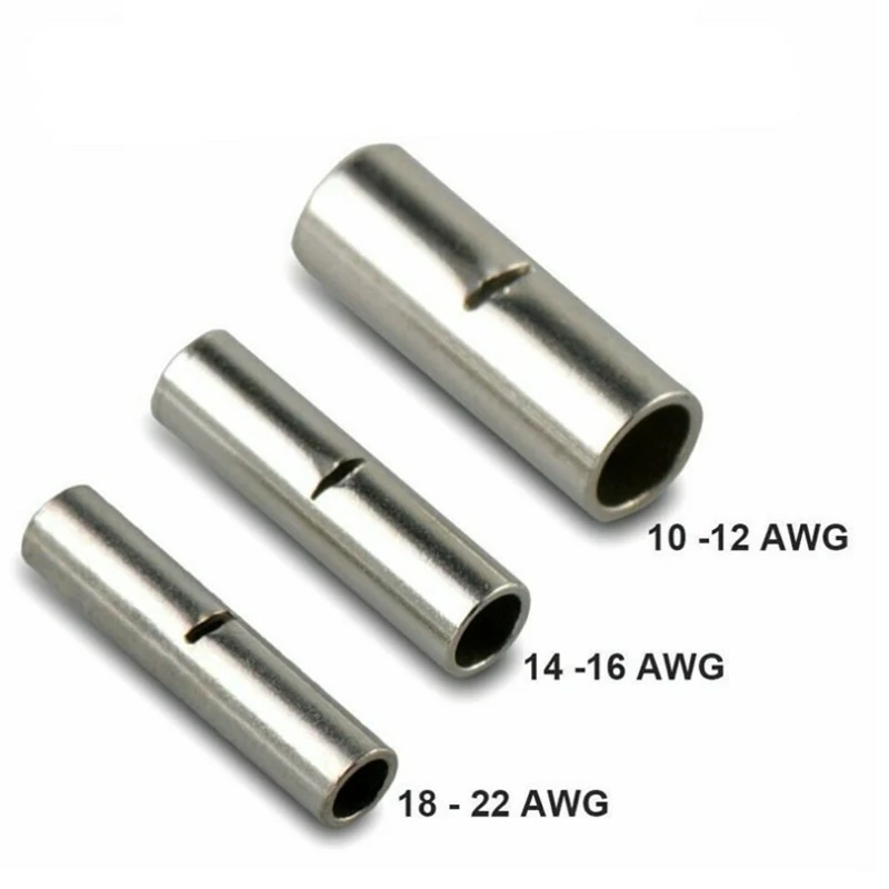 100-Pack 14mm Non-Insulated Flat Blade Crimp Terminals – 22-18 GA – CALY FBT-2218-c-NINS