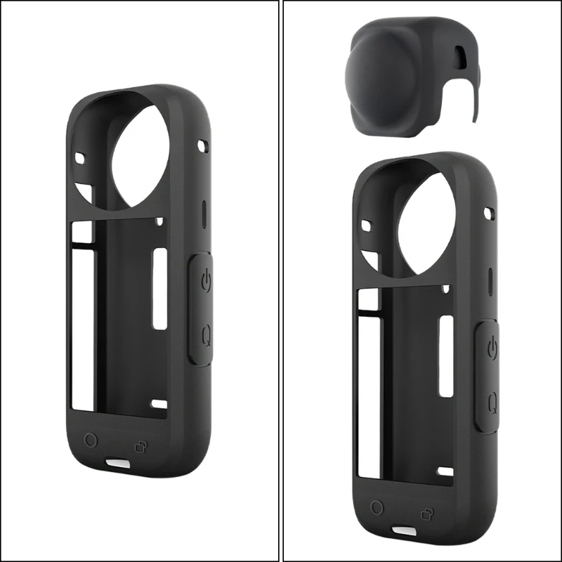 Silicone Protective Case for Insta 360X4 Action Camera Shockproof Cover With Lens Caps, NonSlip Texture