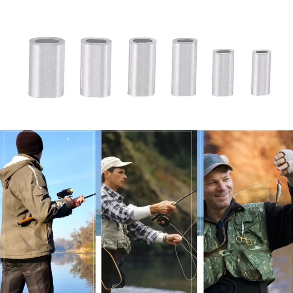 Duurzame 1.0-2.0mm Ovale Visdraad Buis Lijn Krimpmouwen Dubbele Aluminium Buis Draad Crimp Connector