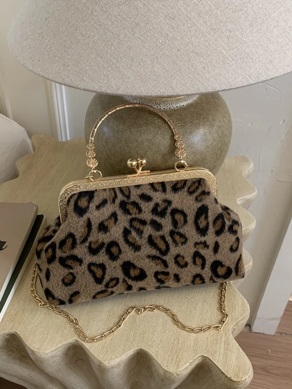 

Trendy ell aped Chain Handbag Leopard Print Women's Single oulder Crossbody Bag Faionable Winter 2025 Handbag