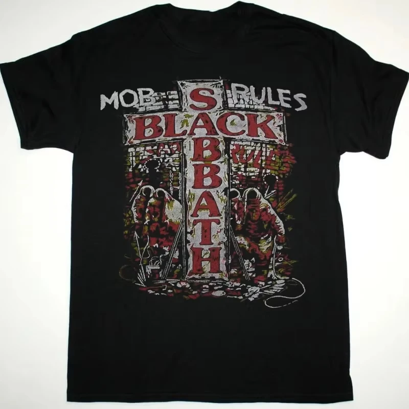 Men's 1981 Mob Rules Tour Black Sabbath Shirt Black Neutral T-shirt, Suitable for Both Men and Women in All Seasons