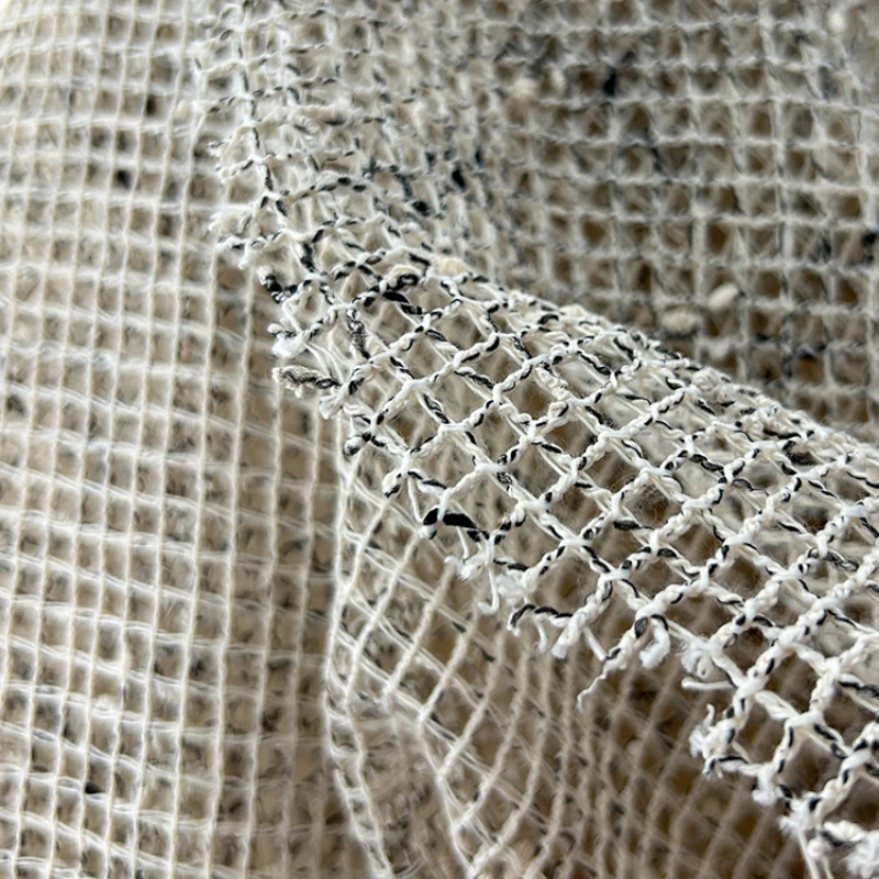 Cotton Linen Hollowed Mesh Fabric for Clothing Creative Fashion Designer Handmade Diy Sewing Material Cloth Wholesale