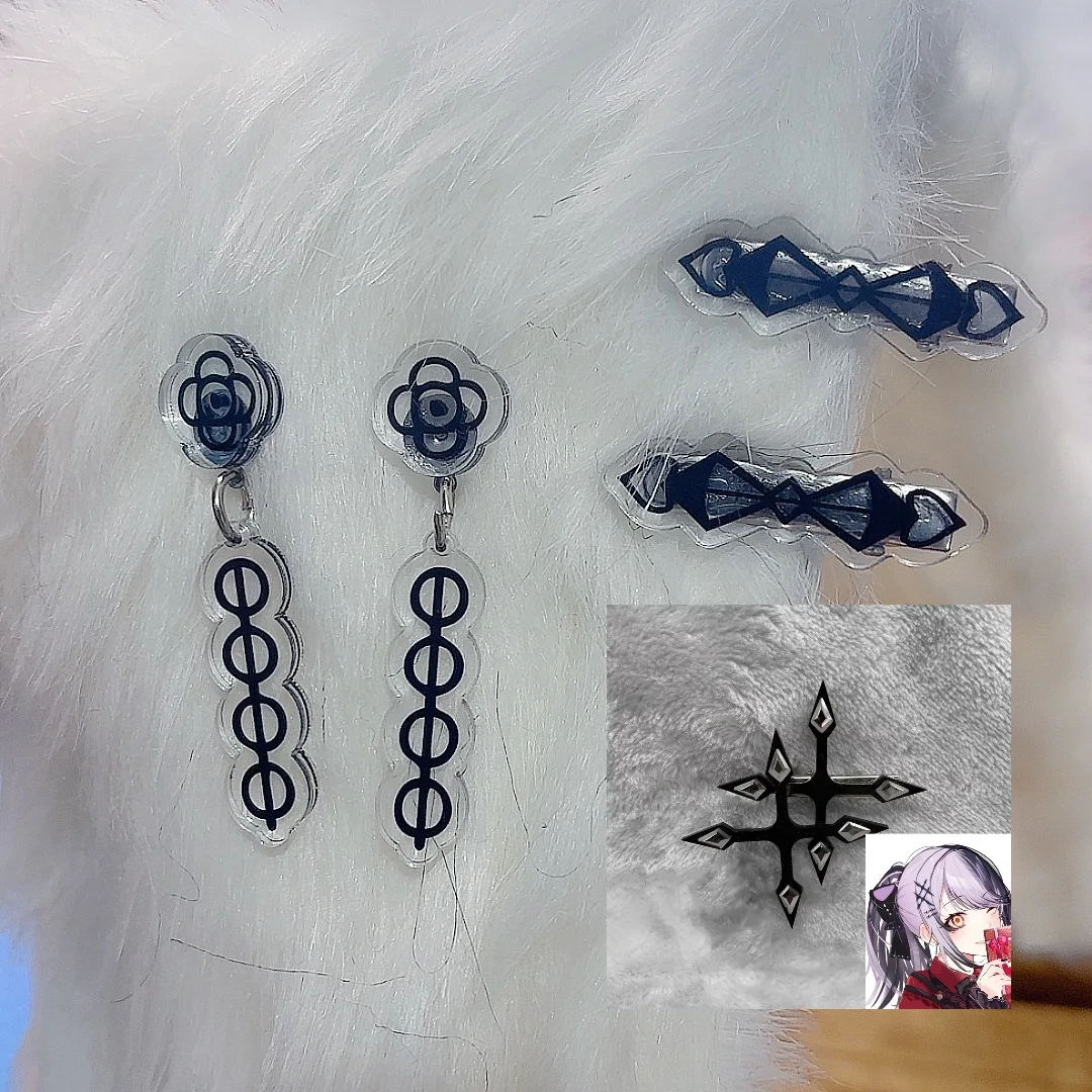 

Shiori Novella Hairpin Hair Accessory Earrings Prop Mumei Nanashi Kronii Ouro Cosplay prop