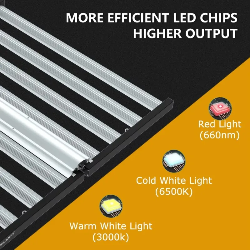 LED Grow Light 8 Bars LM301B 301H Far Red 660nm High Output 1000W Grow Light Full Spectrum