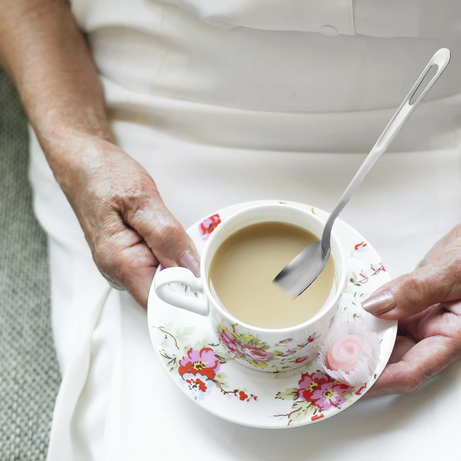 

Multifunctional Serving Spoon Set Stainless Steel Utensils Colander Spoons Silver Scoops
