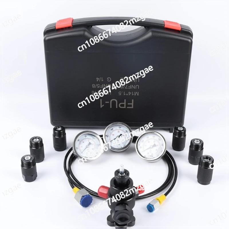 Universal Nitrogen Charging Tool FPU-1 for Bladder/Piston Accumulators, Pump Truck Hydraulic System Inflation Kit with 0-400Bar