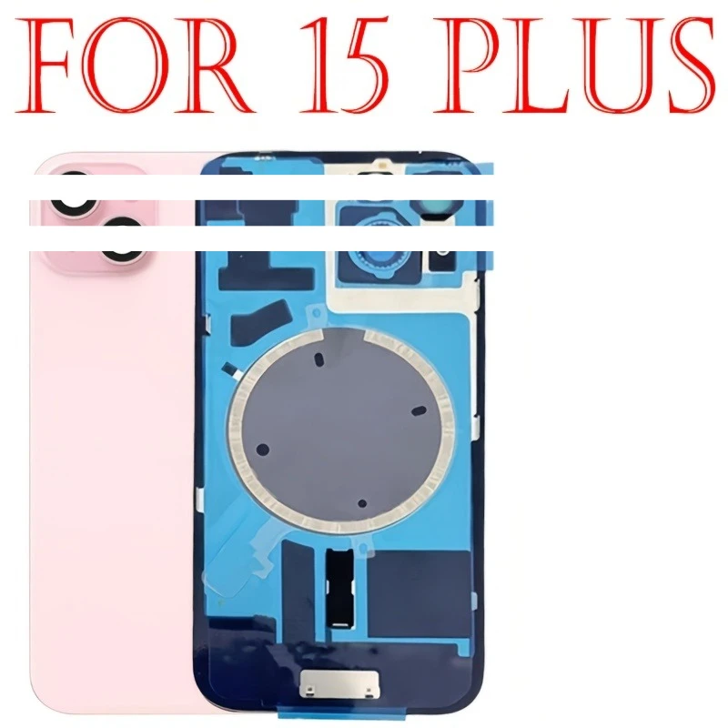 For Iphone 15/15 Plus Back Glass Replacement Part 1PCS Battery Back Door Glass Cover Replacement with Magnets, Brackets image 3