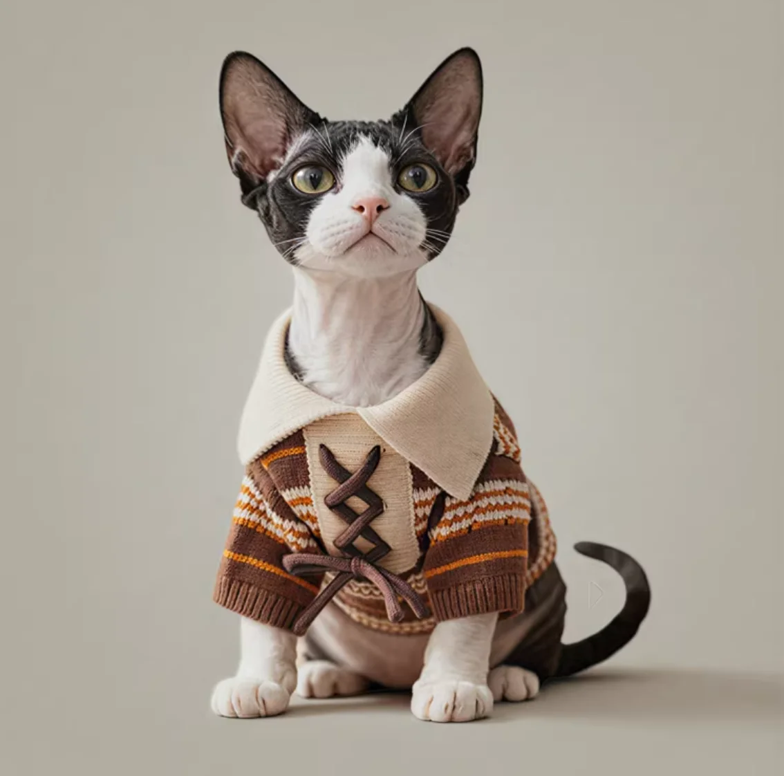 

American Striped Pet Sweater - Anti-shedding Winter Wear for Cats & Dogs