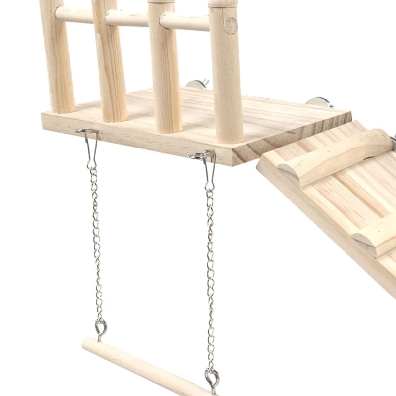 Y166 Chim Cá Rô Phụ Kiện Lồng Chim Perches Đứng WoodenPlatform Lồng Chim Chơi Đồ Chơi