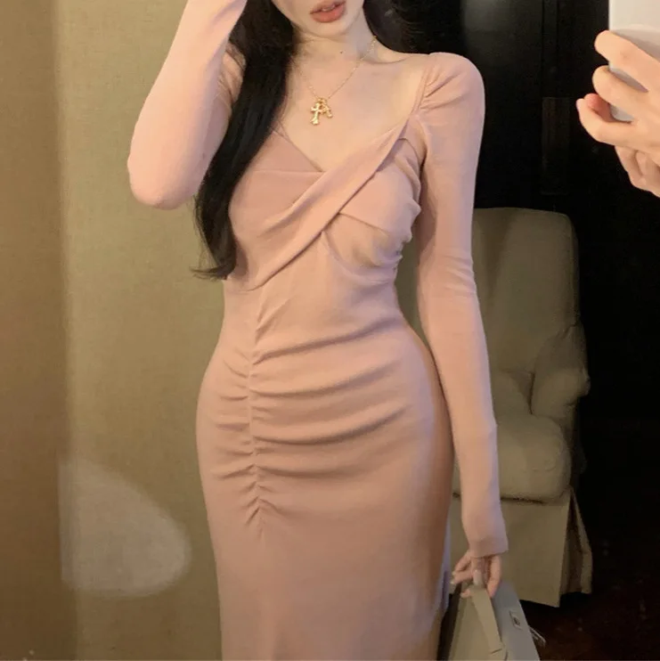 

7155 Весеннее сексуальное длинное платье Pure Desire с квадратным вырезом и перекрестными пышными рукавами, застежкой на талии, с рюшами и разрезом, закрывающим живот