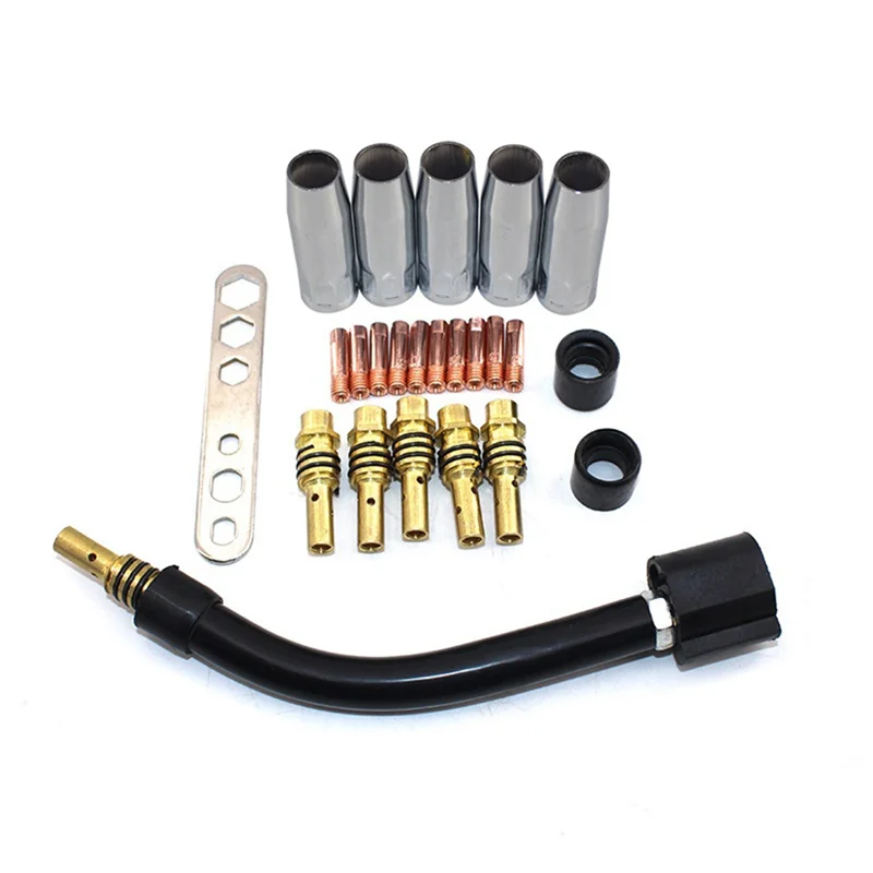 ABLN-24PCS consumibles de soplete de soldadura 15AK soporte de punta de boquilla de Gas de soplete MIG de 15AK accesorios de repuesto de soplete de soldadura MIG