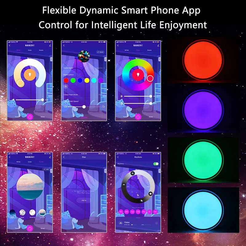 Plafonnier LED intelligent RVB, Tuya, Alexa, Google, commande vocale, décoration de la maison et de la chambre à coucher
