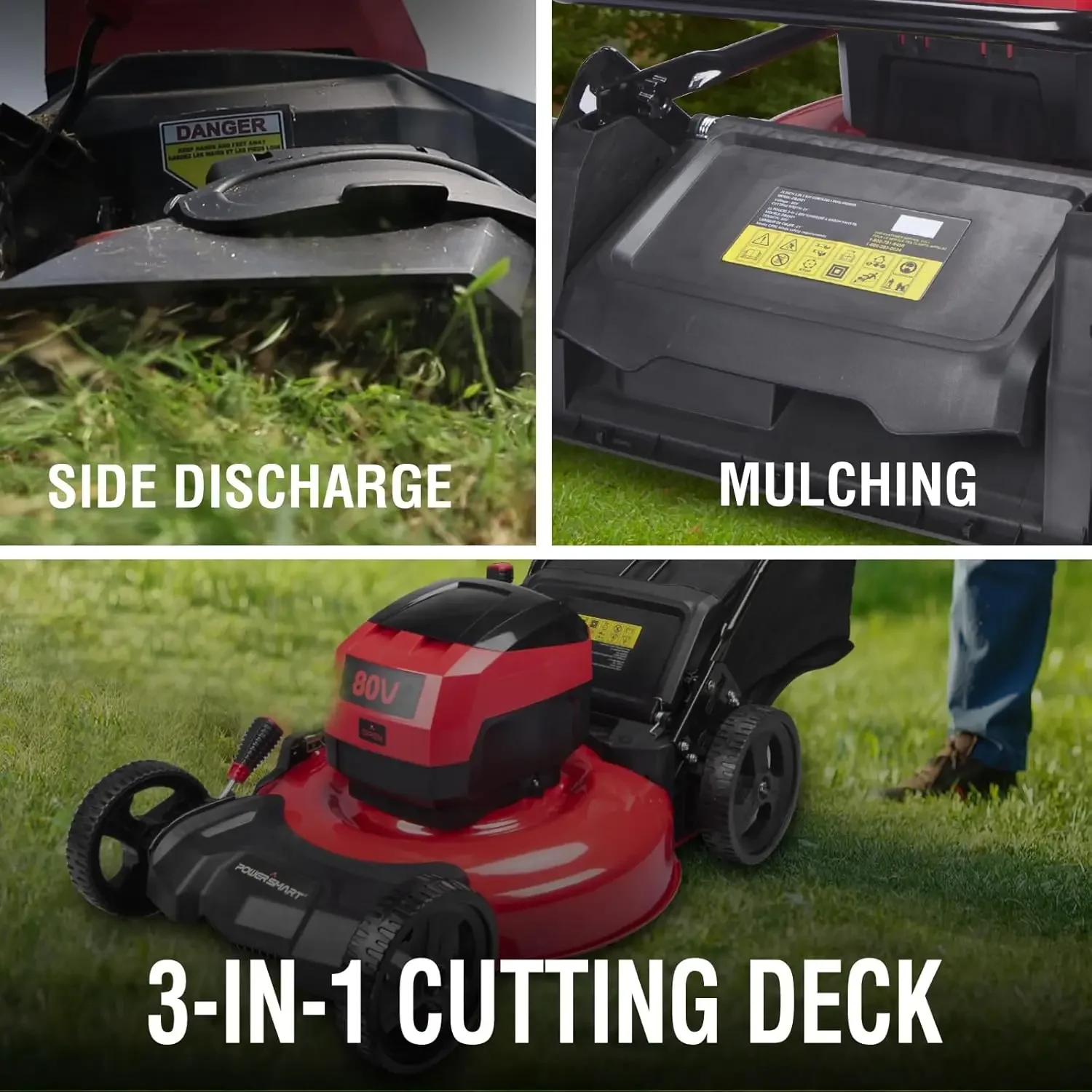 

3-in-1 Brushless Electric Lawn Mower with 6.0Ah Lithium-ion Battery & Charger (DB2821)