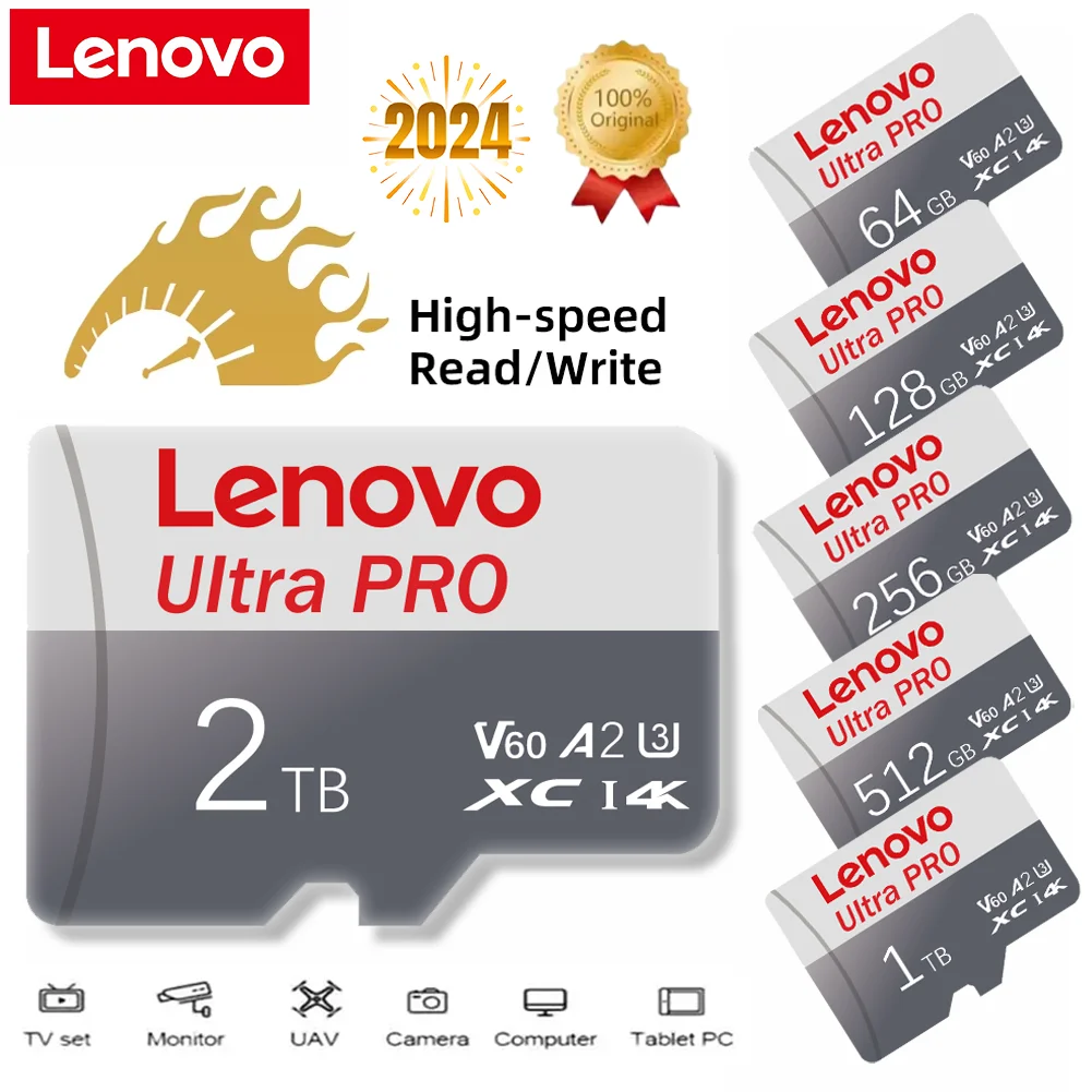 Lenovo 2TB SD Memory Card 1TB 512GB SD Card 256GB Ultra-fast Transfer Micro TF SD Card 128GB Cartao De Memoria For Phone PC