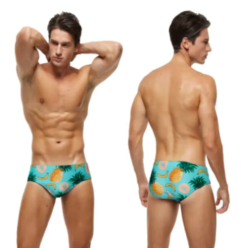 

ESCATCH 2026 Summer Hot Sale Fashion Quick Dry Mens Swimwear Removed Pad Plus Size Swimming Briefs Bañador Hombres Short-2PCS