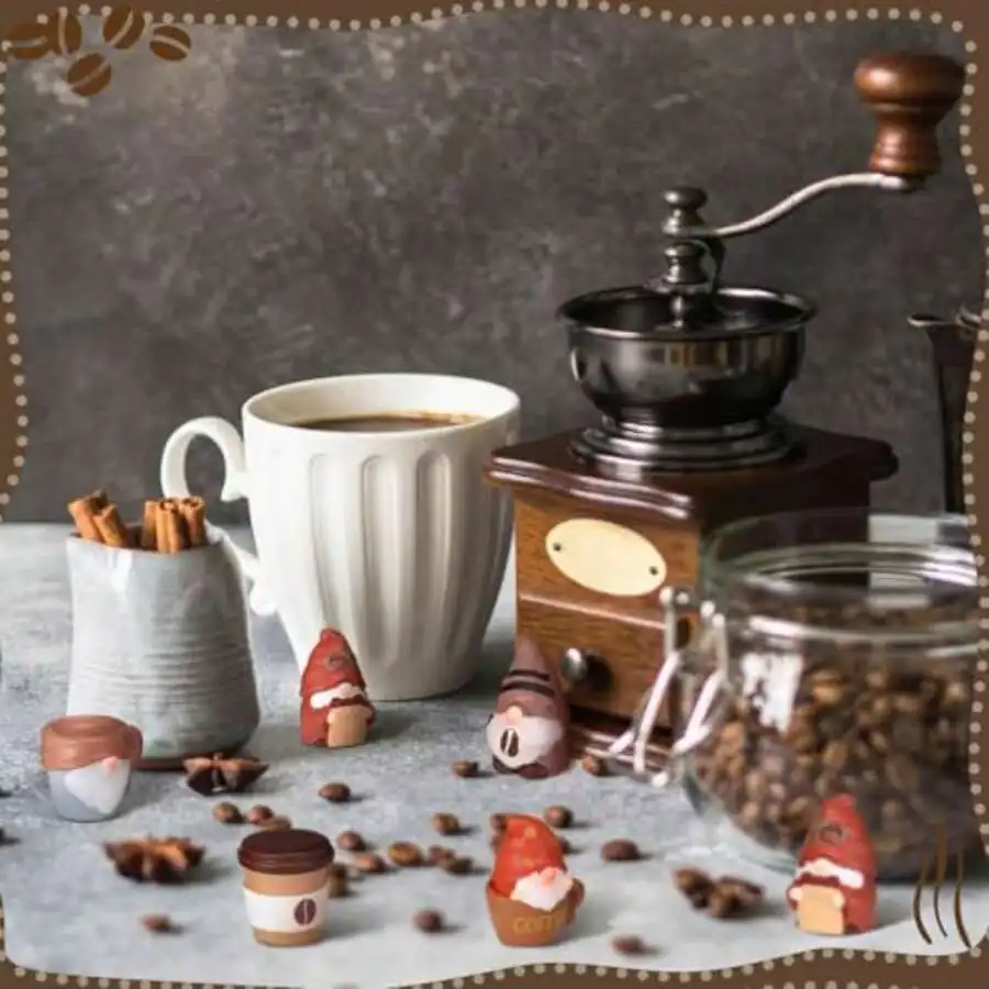 60 Pcs Mini Coffee Resin Gnomes Tiny Fall Brown Gnome Statues Miniature Figurines For Hide And Seek Little Statue For Landscape