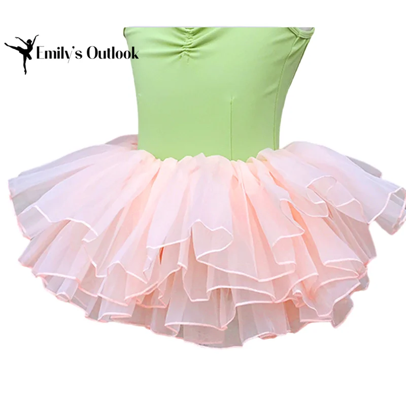 4 Layers Organza Skirt Girls Tulle Tutu Toddler Princess Birthday Ballet Dance Classic Stretch Waist Fluffy Professional Outfit