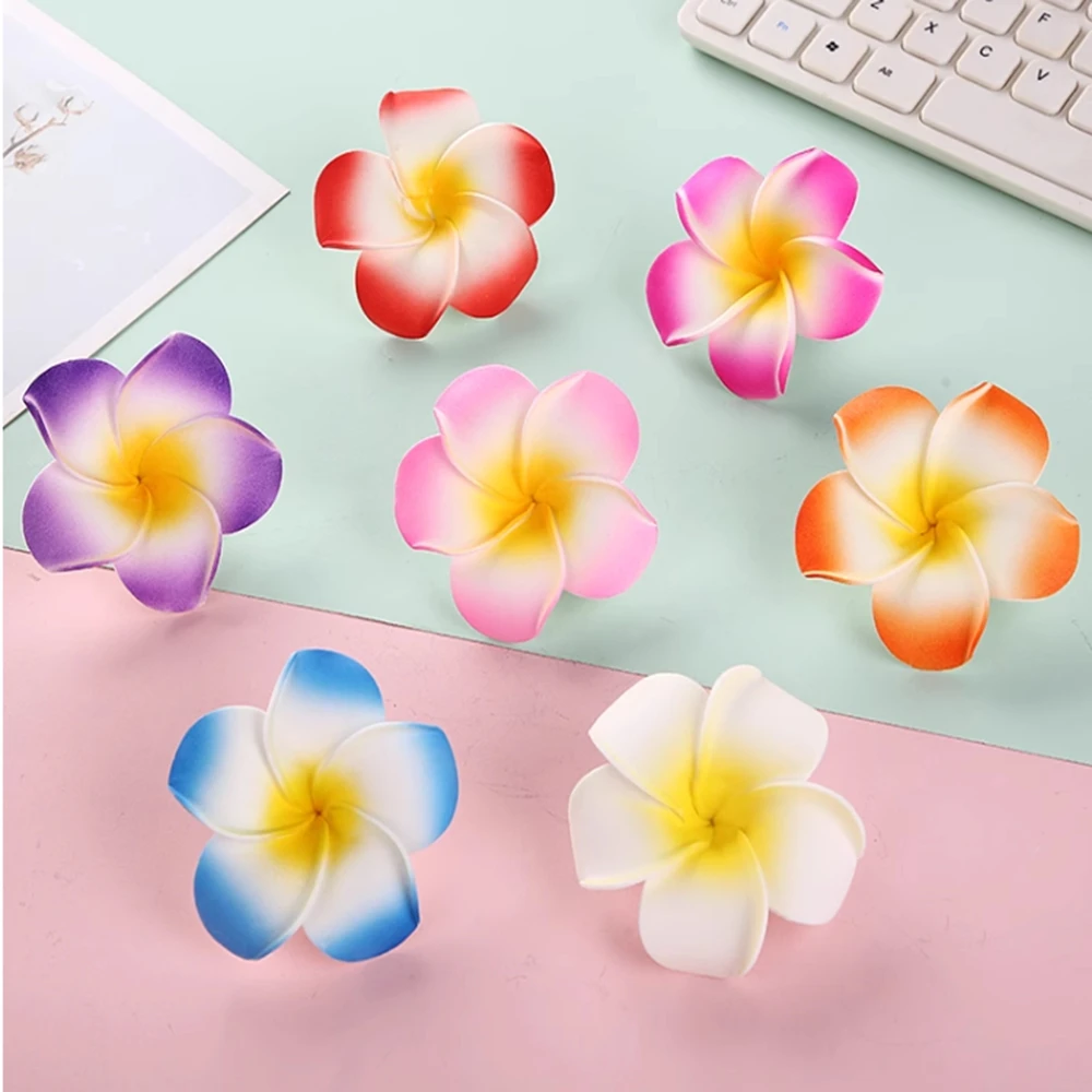 10 teile/los 4/5/6/7/8 cm Plumeria Hawaiian Schaum Frangipani Künstliche Blume Kopfschmuck Blumen hochzeit Party Dekoration – Detail 4