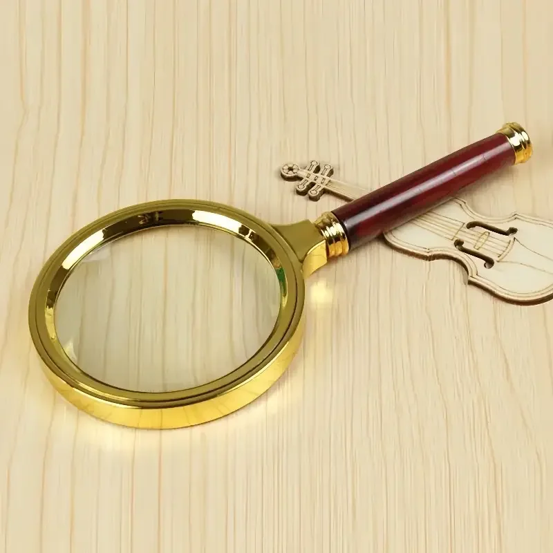 عدسة مكبرة معدنية، عدسة محمولة عالية الدقة 50x للقراءة والمجوهرات ومراقبة الحشرات والعلوم وبداية نار الشمس