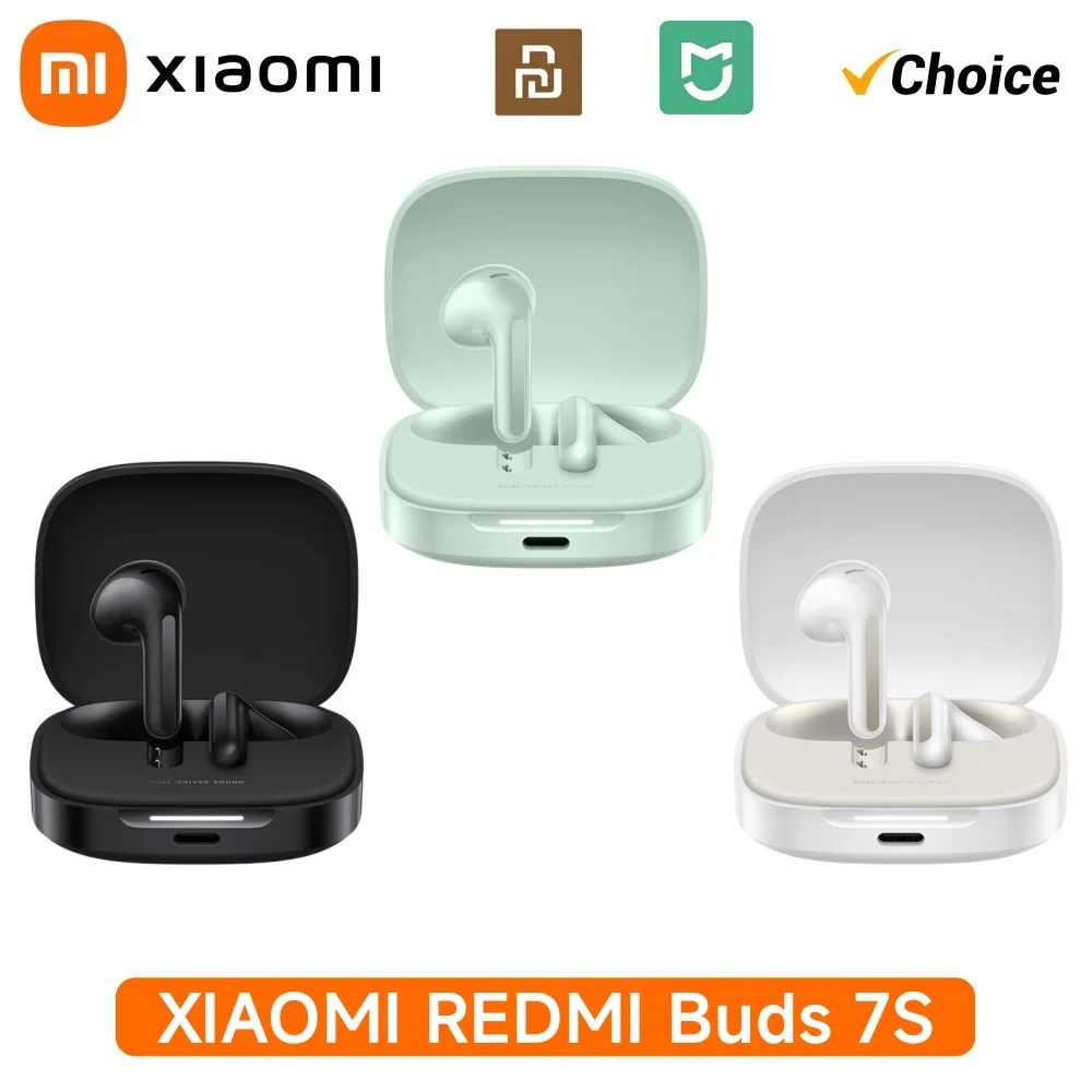 

Новинка 2025 года, Xiaomi Redmi Buds 7S ANC, беспроводные наушники с двумя драйверами, 32 часа, батарея, пространственное аудио, звуковое ID, AI, шумоподавление