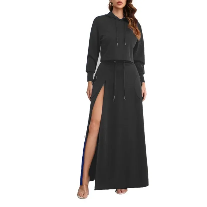 Fashion and personalized women's suit 2026 spring solid color polyester long sleeved comfortable two-piece casual set