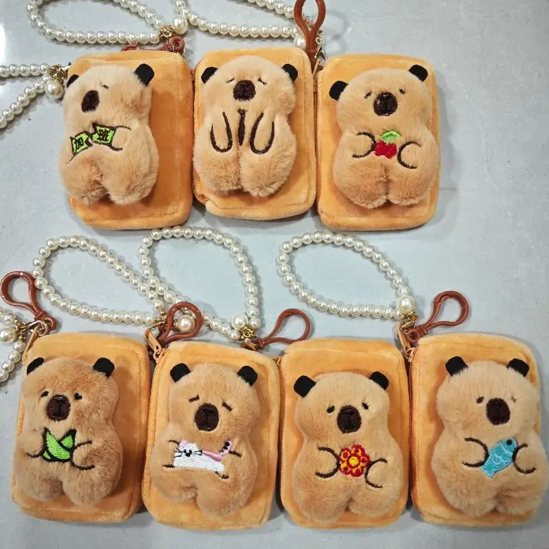 

Креативный милый капибара аниме плюшевый кошелек для монет мультяшная сумка для хранения наушников мини милый чехол для мелочи денег сумка кулон