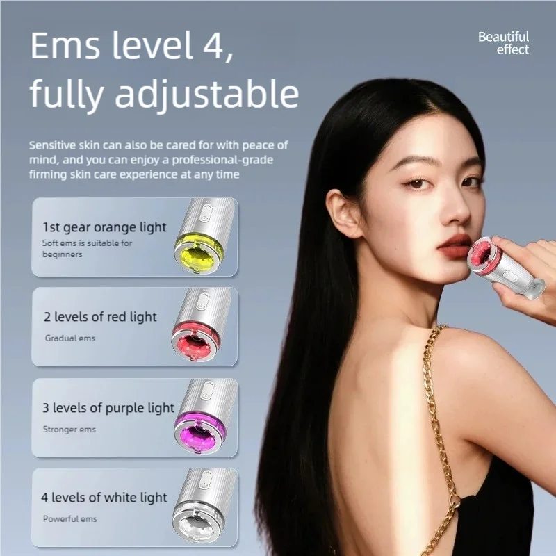 Masseur Facial EMS, thérapie à la lumière LED, Vibration ionique sonique, raffermissement de la peau, Lifting du visage, dispositif de beauté Anti-rides, outil de soins de la peau