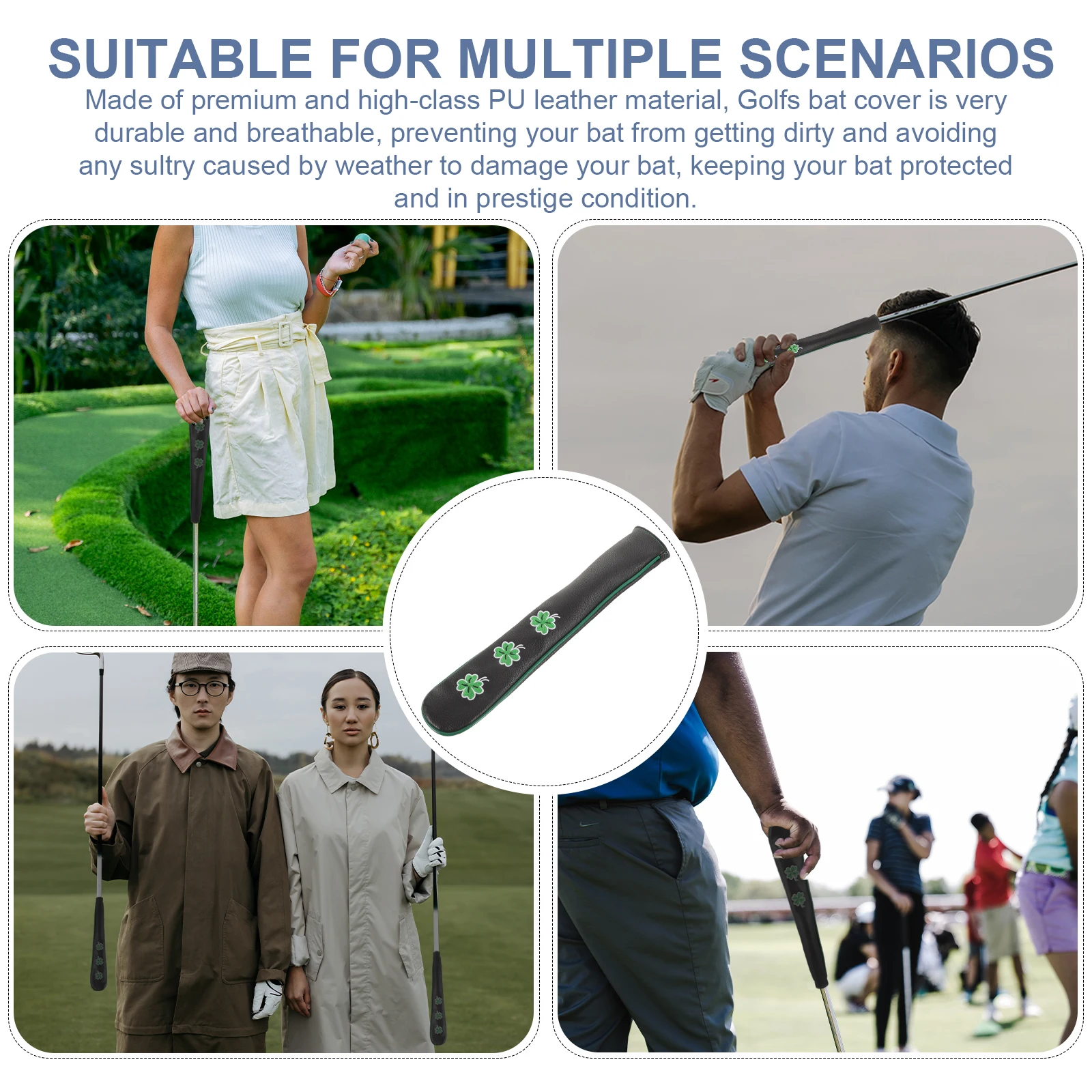 

Golfs Protective Cover Portable Baseball Bat Sleeve PU Multifunctional Bat Protector Golfs Club Sports