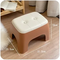 Small Ottoman Household Shoe Changing Low Stool Living Room Coffee Table Sturdy Plastic Step Stool Rental Room Stacking Stools