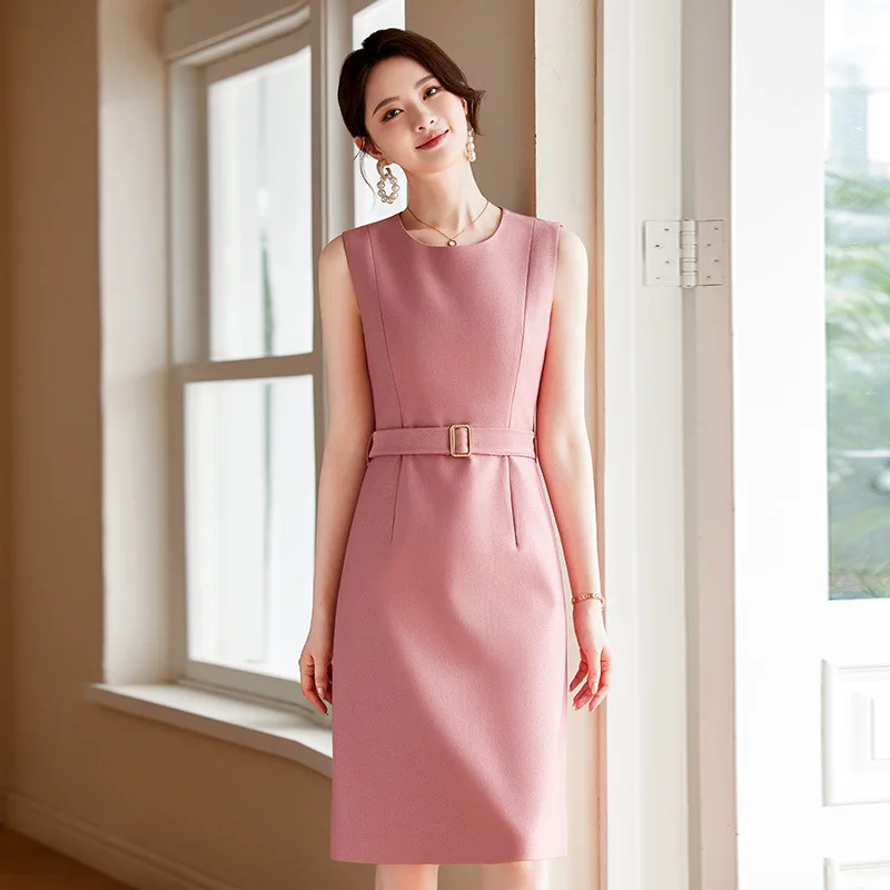 Autumn Winter Women Fashion Suits Apricot Pink Office Lady Long Sleeve Blazers Short Coat And Knee Length Dress Two Piece Sets