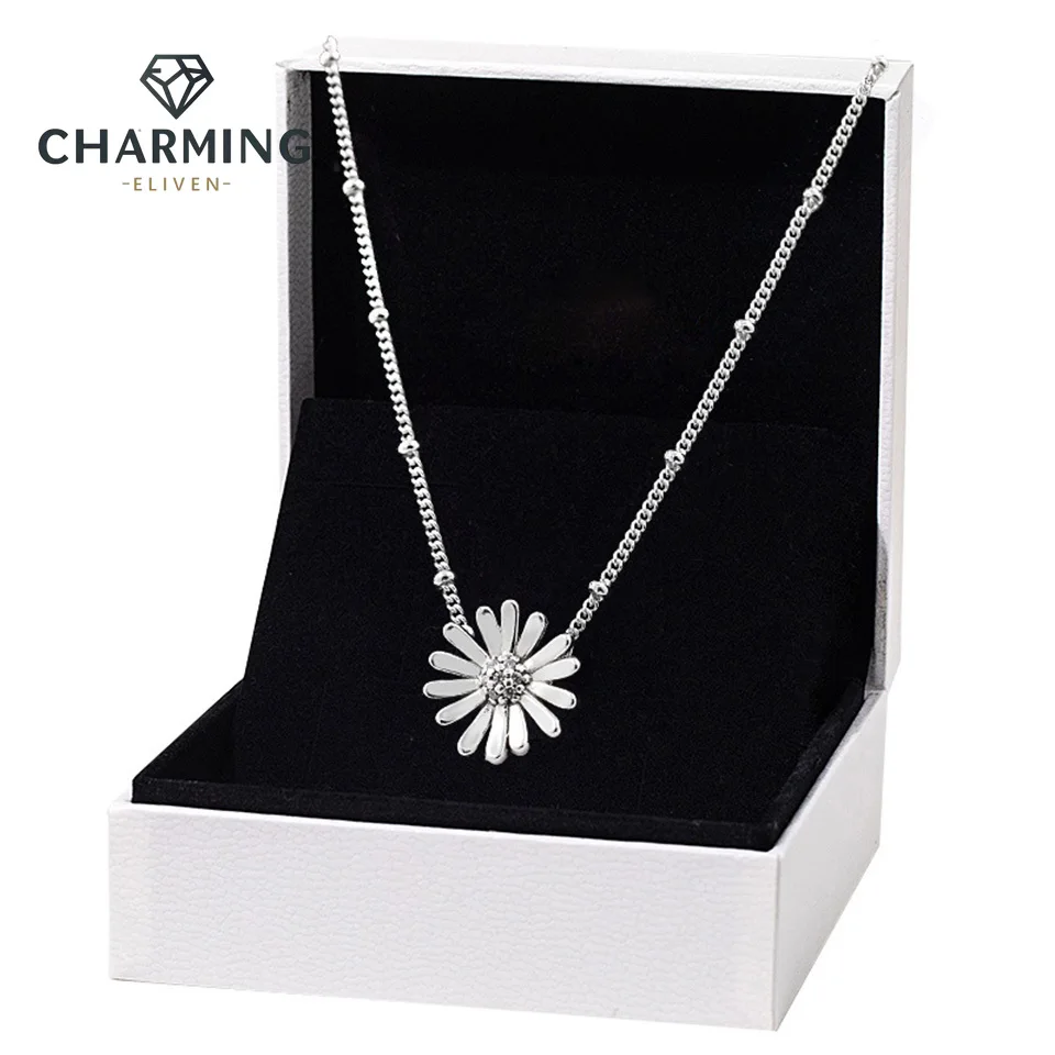 

ОЧАРОВАТЕЛЬНЫЕ ювелирные изделия, ожерелье из стерлингового серебра 925 пробы, ожерелье-колье с цветком ромашки, серебряное ожерелье, ювелирные изделия из серебра 925 пробы