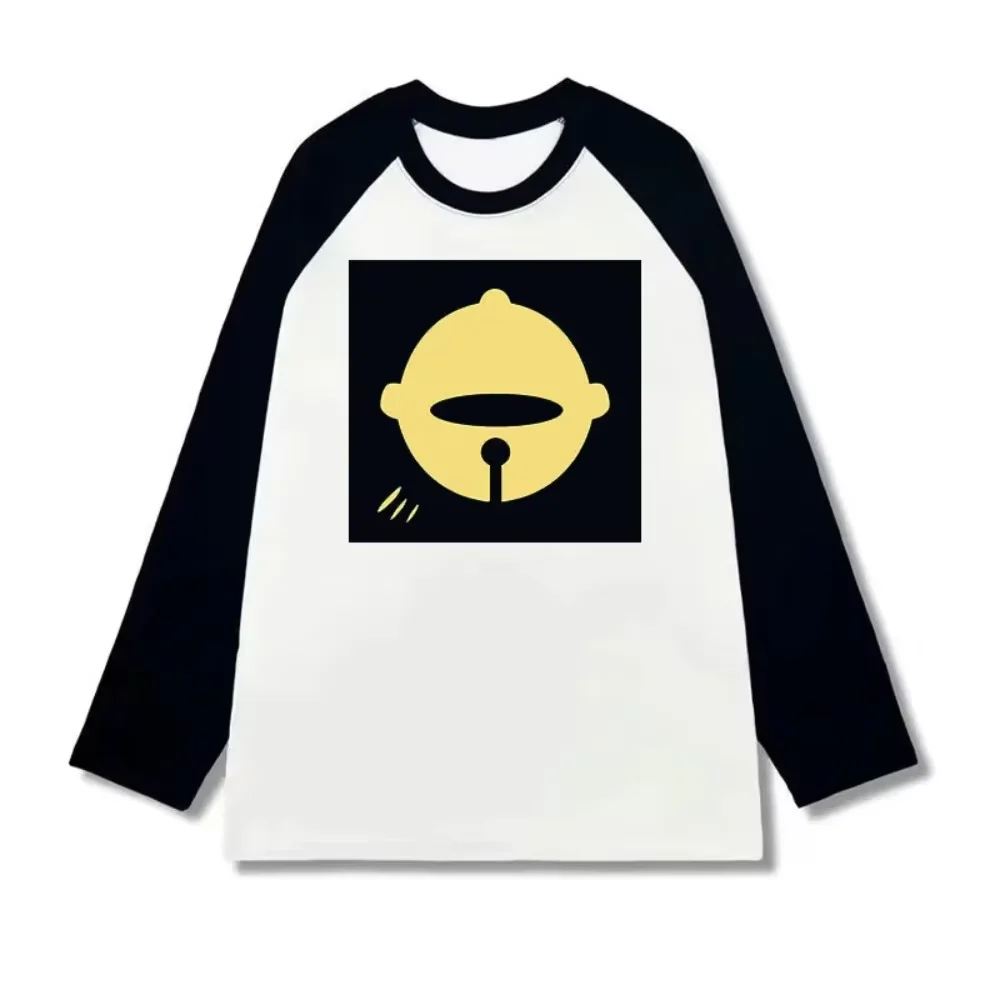 Anime Reze Raglan Long Sleeve T Shirt Cosplay Graphic Tee Black White Color Block Manga Casual Top Unisex Streetwear