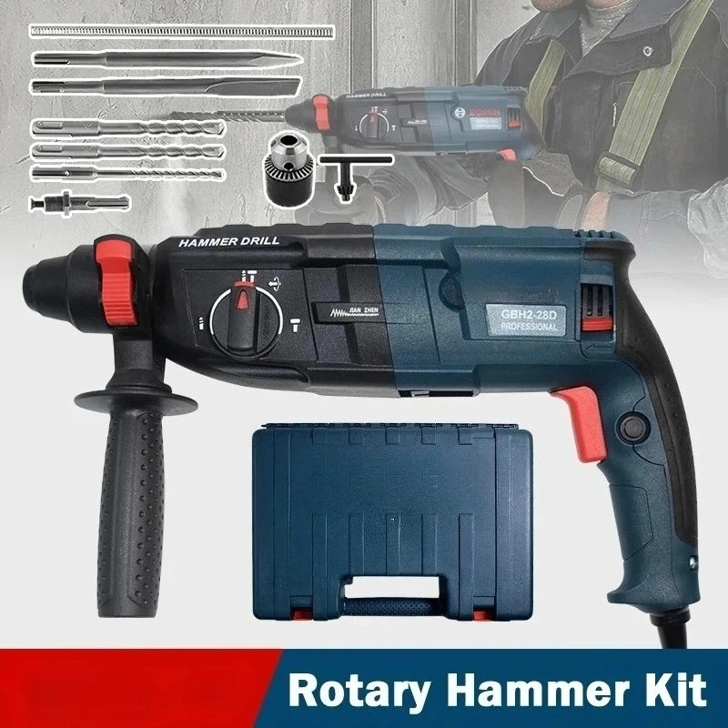 Demolition Hammer with Anti-Vibration Tech, Corded Electric Power Tool for Concrete Drilling