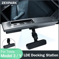 ZEXPARK For Tesla 2021-2022 Model 3 Model Y 27W Quick Interior Charger Intelligent USB Docking Station Shunt Hub Accessories