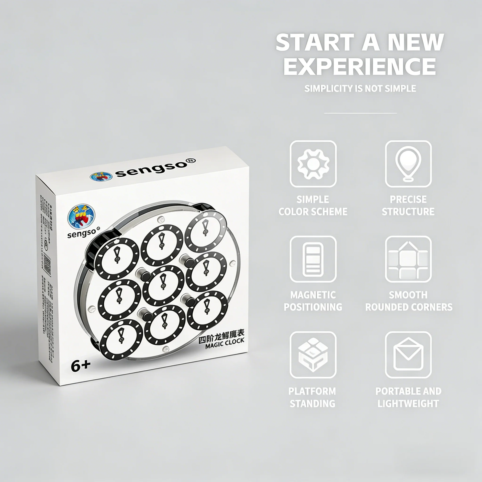 

SengSo Dragon Scale Magic Clock 4x4 Clock Speed Cube Puzzle Toys Cubo Magico Kid Gift