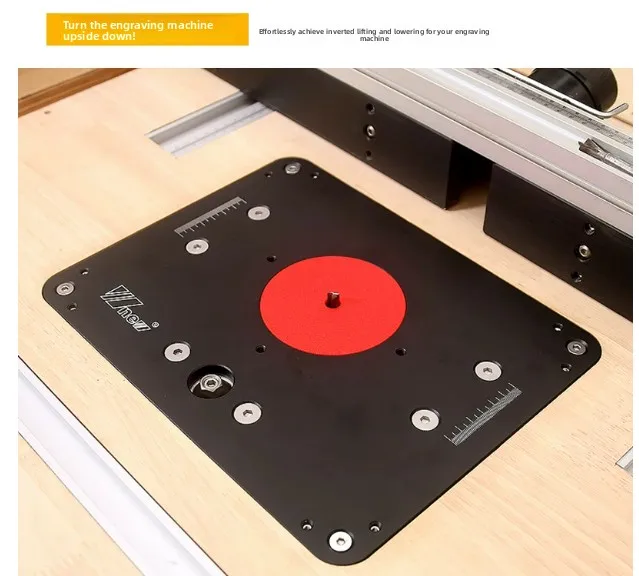 Upgraded Router Lift Plate for Woodworking, Inverted Trimmer Base for Slotting and Edge Processing DIY