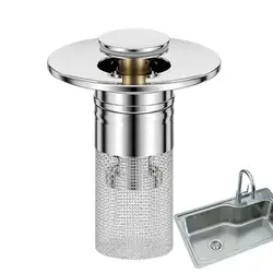 Filtro di scarico in acciaio inossidabile protezioni di scarico 2 in 1 scarichi per lavello filtro raccoglitore per capelli tappo per filtro per lavello per bagno