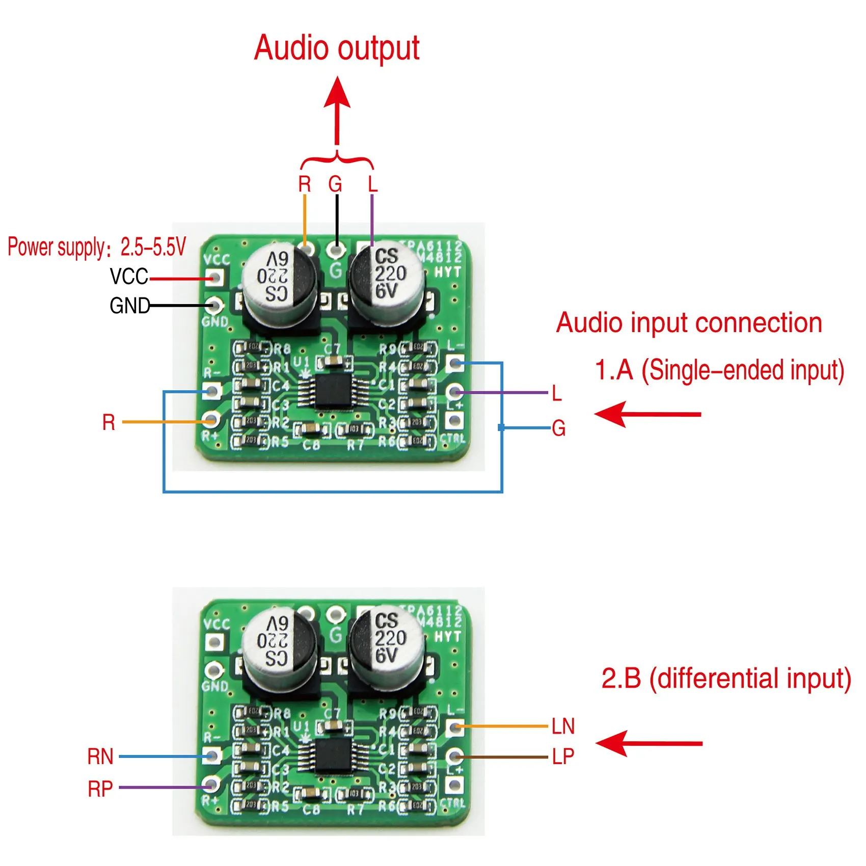 Headphone Amplifier Board 150 MW Audio Differential Balanced TPA6112 & SGM4812 HIFI Amp Module Speaker Module
