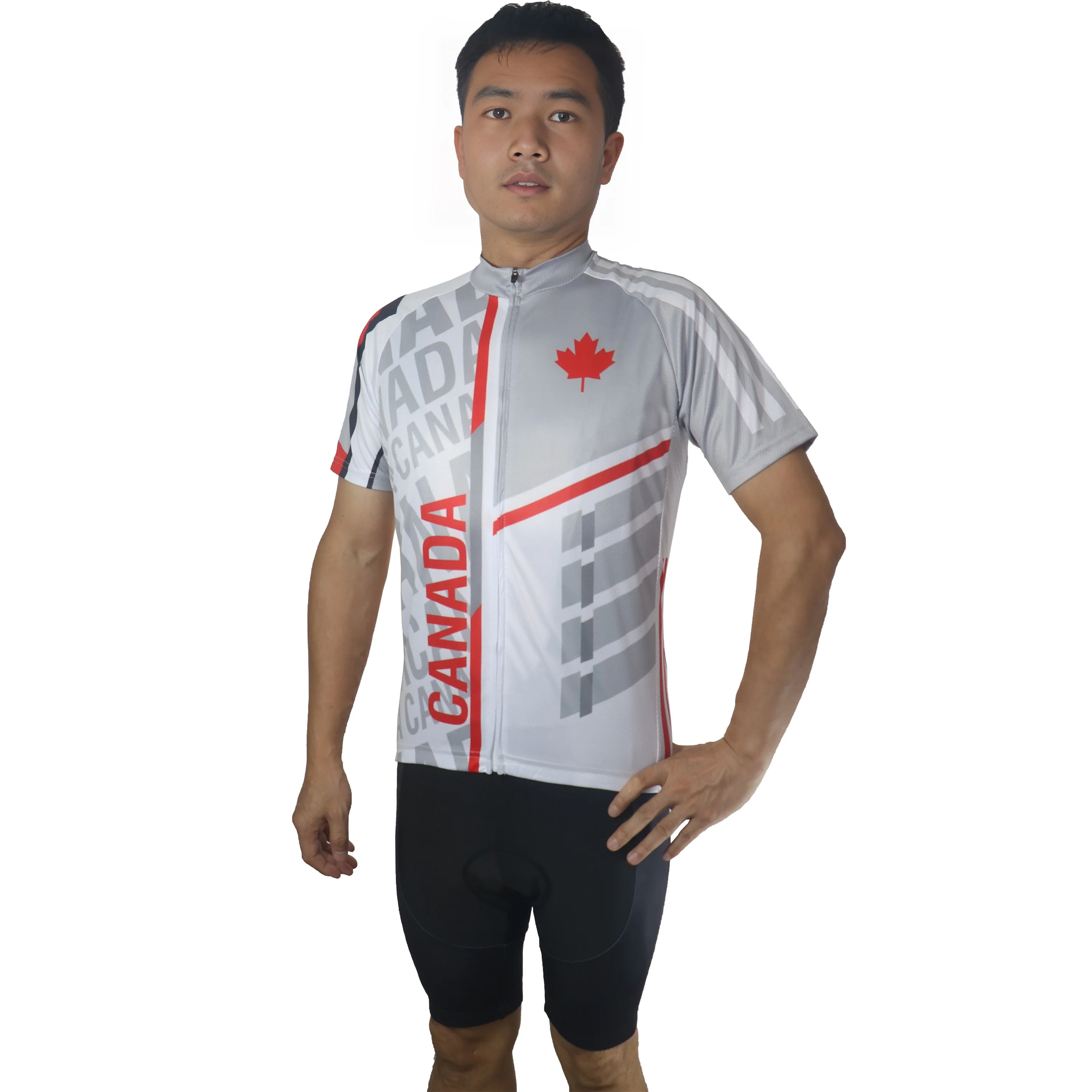 Bike Cycling Jersey Canada Shirt Short Sleeve Wear Race Road Top Bicycle Downhill MTB Clothes Breathable Moisture Wicking