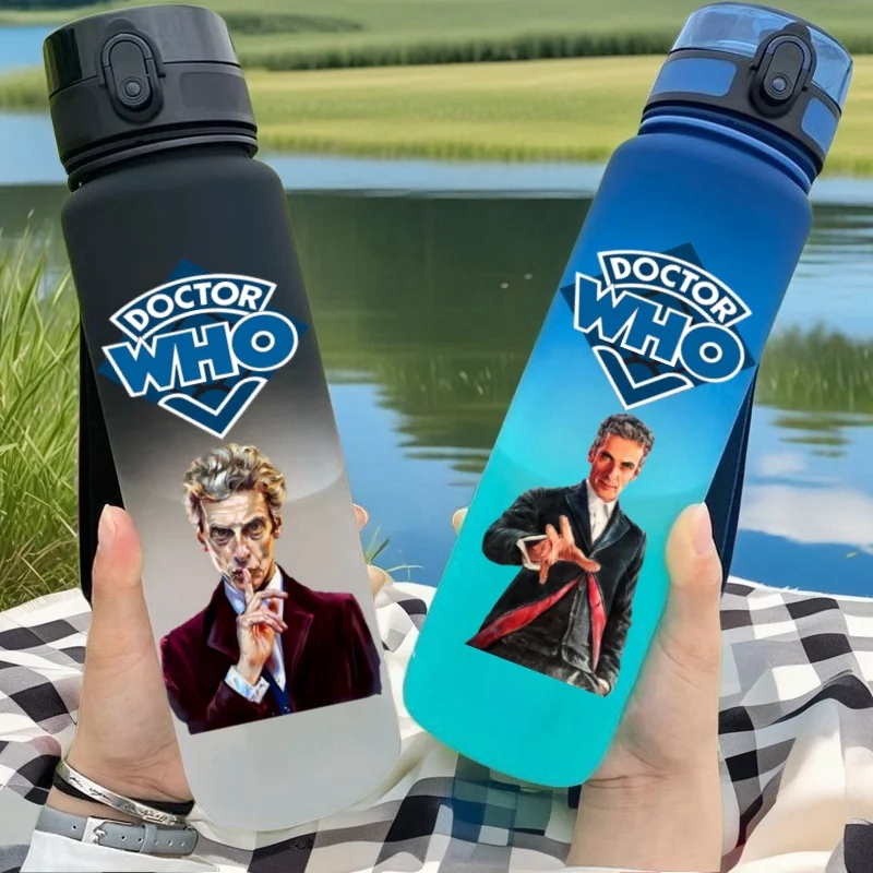 650ML Doctor Who  Anime Characters Water Cup Portable Children's  Outdoor  Large Capacity Plastic Antidrip Water Bottle