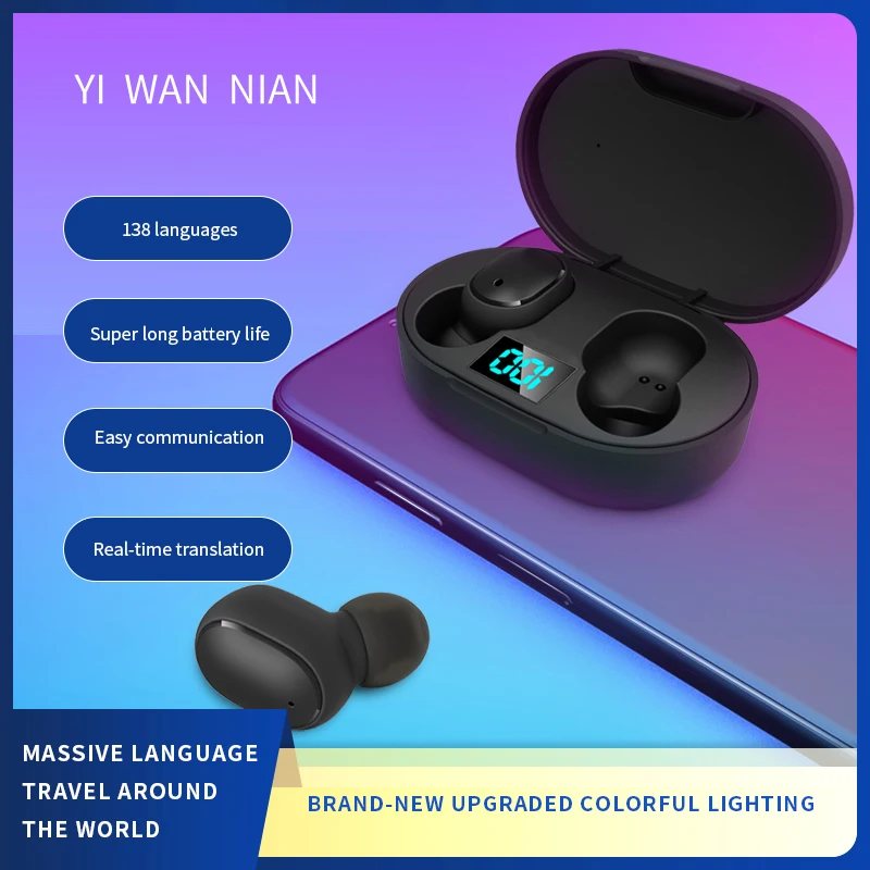 

new Smart translation headset 138 languages ​​smart voice translator instant translation wireless bluetooth translation headset