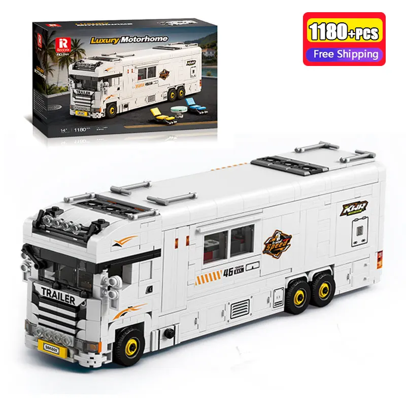 1180 Teile Reobrix 844 Luxus-Wohnmobil Baukasten-Set RV Camper Van Modell Bausteine Spielzeug Geschenk für Erwachsene und Kinder