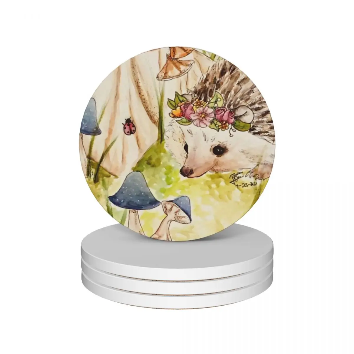 

Forest Friends Ceramic Coasters (Set of 4) ceramic stand for drinks aesthetic slate personalize Coasters