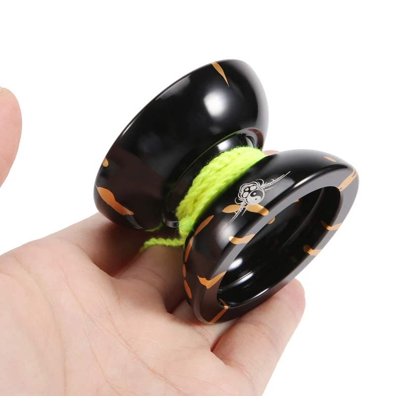 Magicyoyo N11 Alloy Aluminum Professional Yoyo Unresponsive Yoyo Ball (Black Golden) Bag, Glove 5 Strings